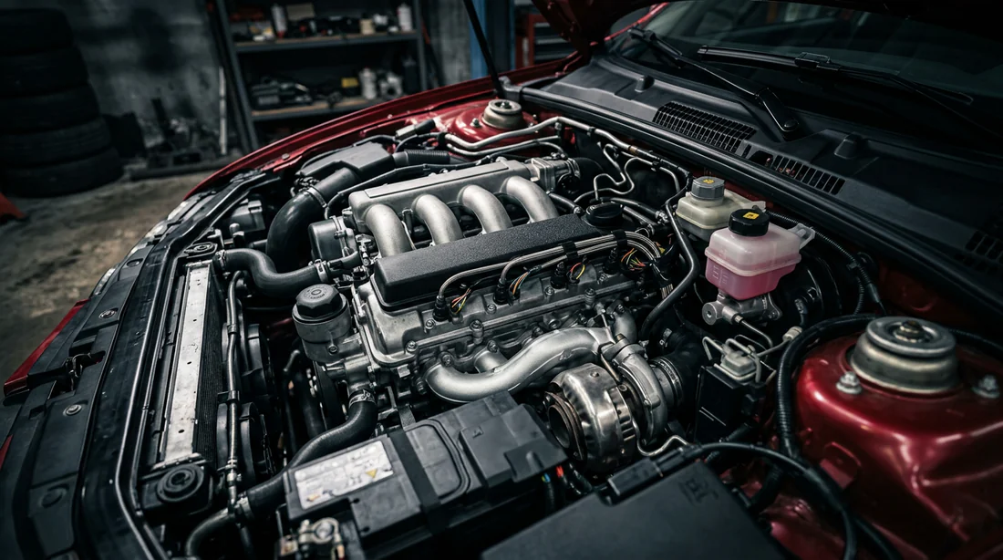 Alfa Romeo 159 grise en plein mouvement sur une route côtière sinueuse