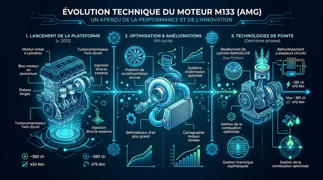 Intérieur sportif et volant AMG d'une A45 W176