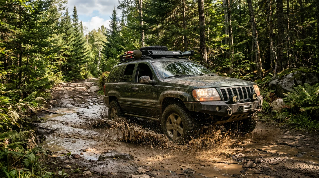 Jeep Grand Cherokee WJ en situation tout-terrain