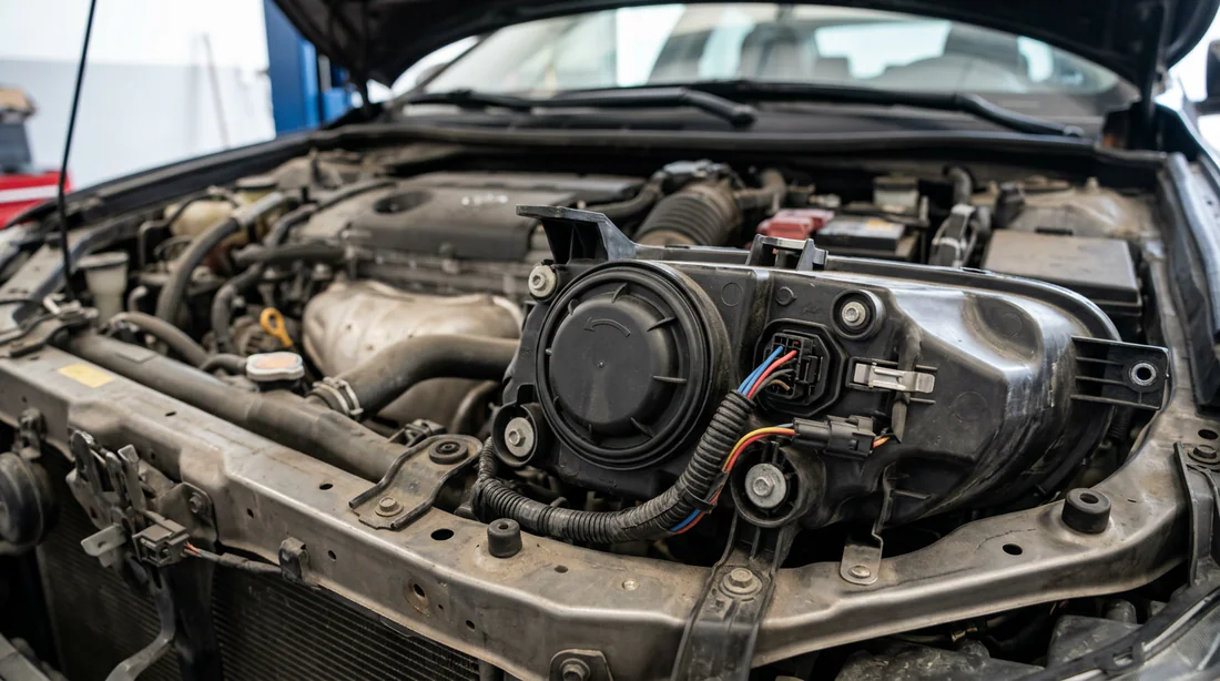 Accès au compartiment moteur pour changer une ampoule