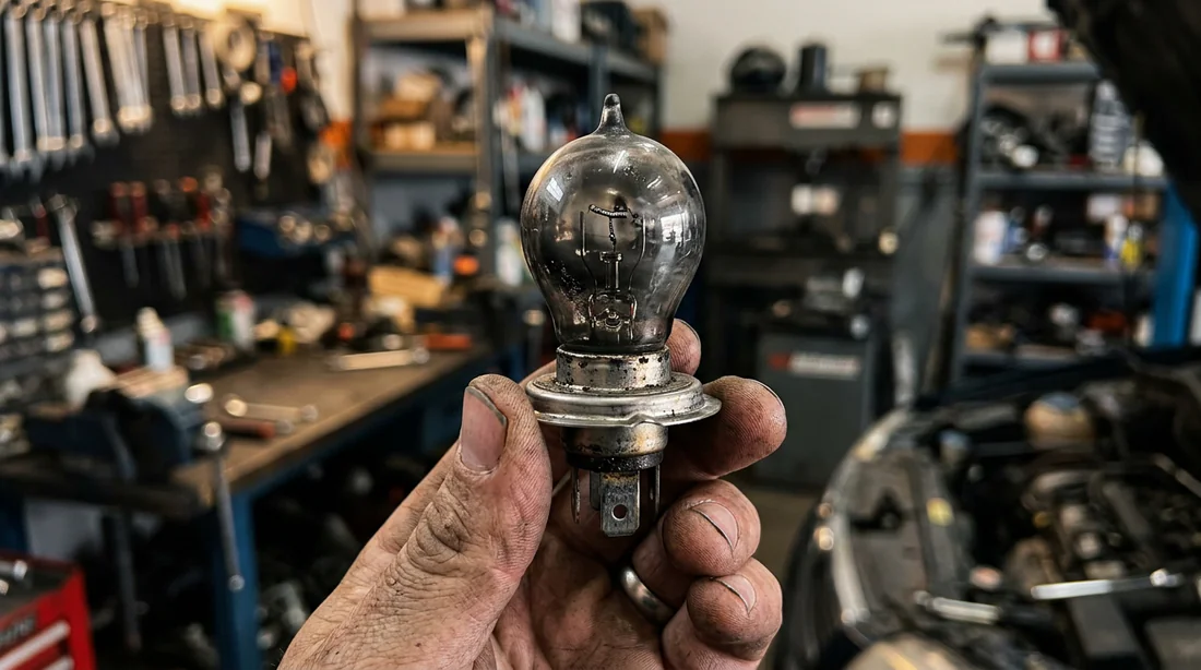 Ampoule de phare de voiture grillée