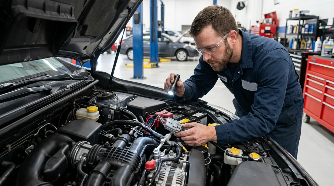 Branchement valise de diagnostic sur port OBDII
