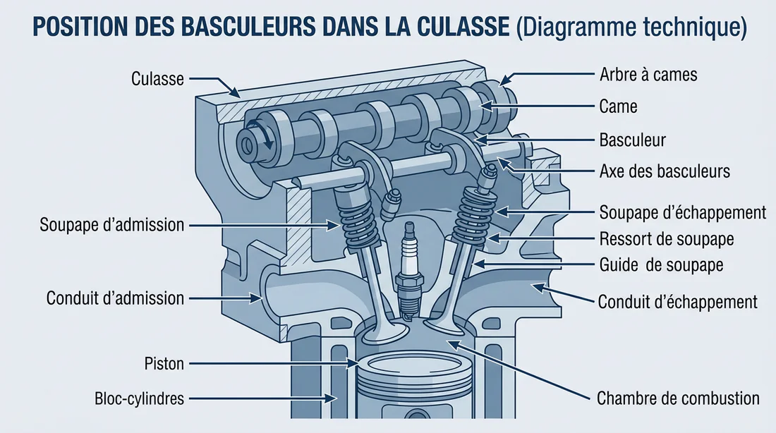Schéma technique de l'emplacement des linguets dans une culasse