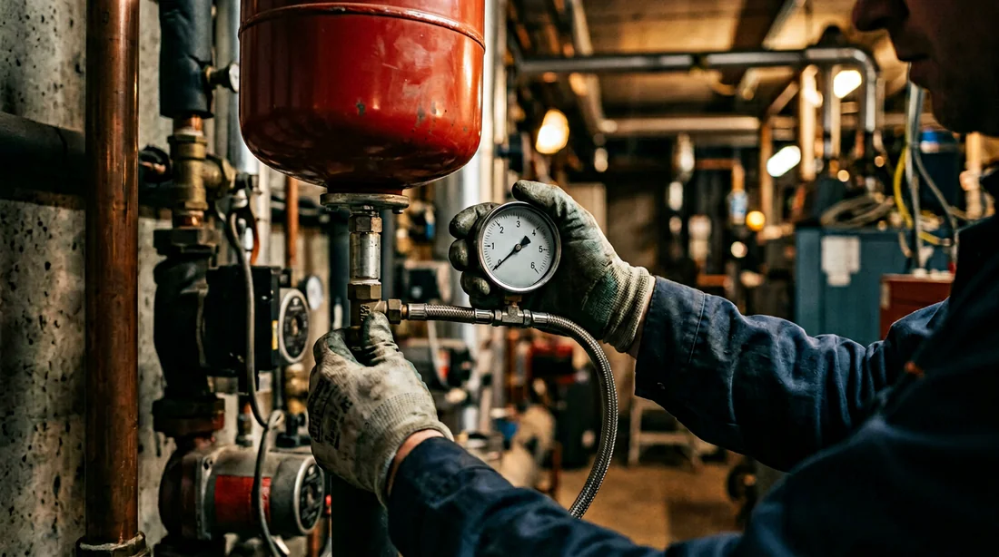 Schéma technique d'un circuit de chauffage avec vase d'expansion