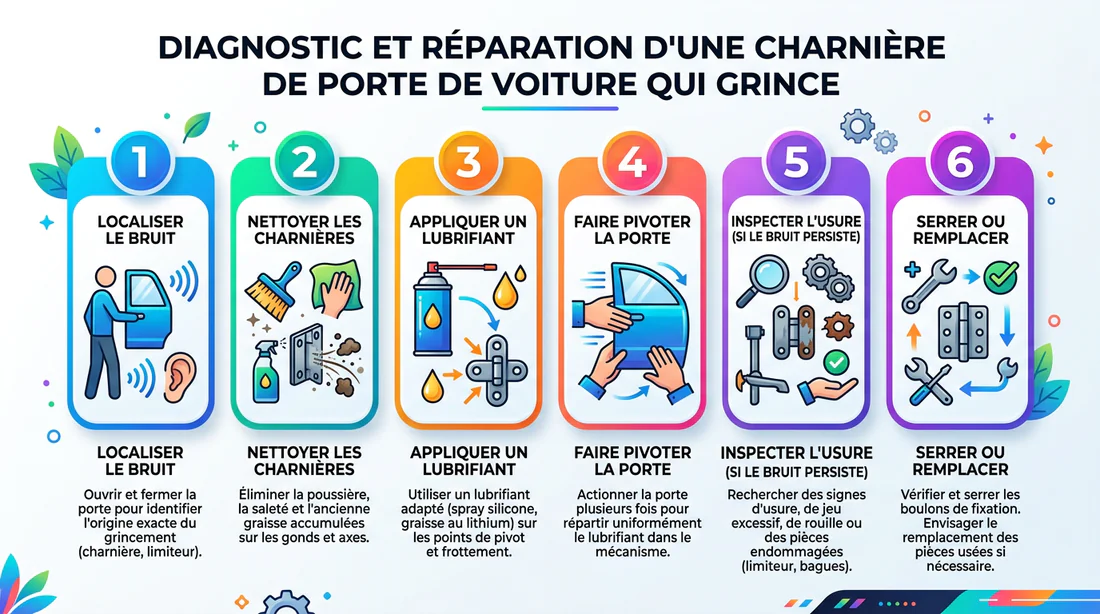 Lubrification de la charnière de porte d'un Scenic 3