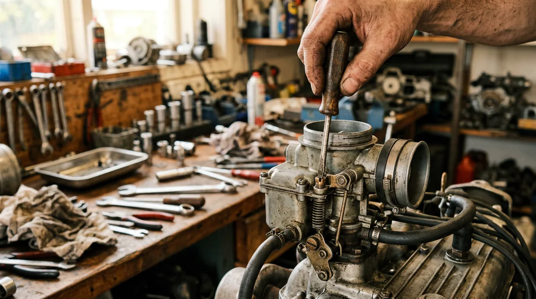 Réglage de la vis de ralenti sur un carburateur de 2CV