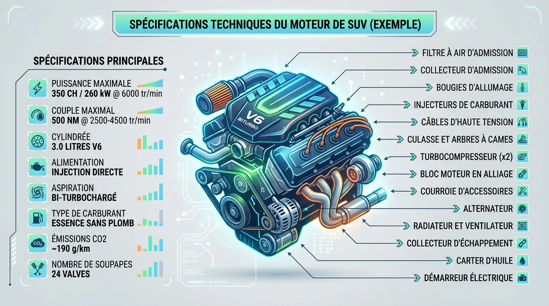 Infographie des caractéristiques moteur BMW X3 F25