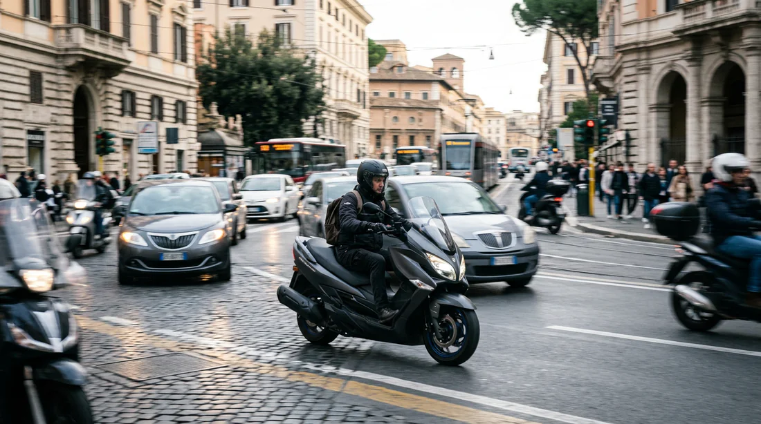 Suzuki Burgman 400 en circulation urbaine dense