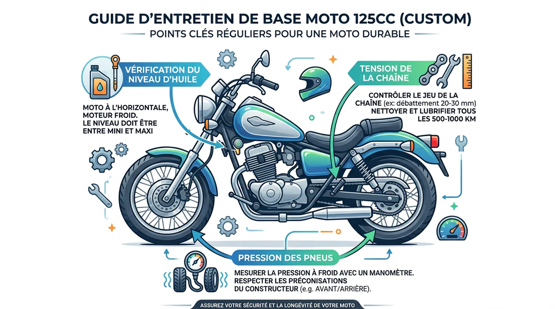 Infographie des points de contrôle moteur Keeway Superlight 125