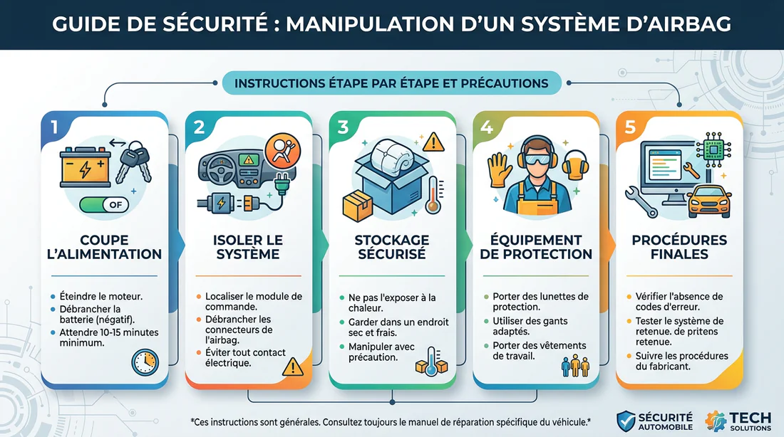 Infographie des consignes de sécurité pour le système airbag