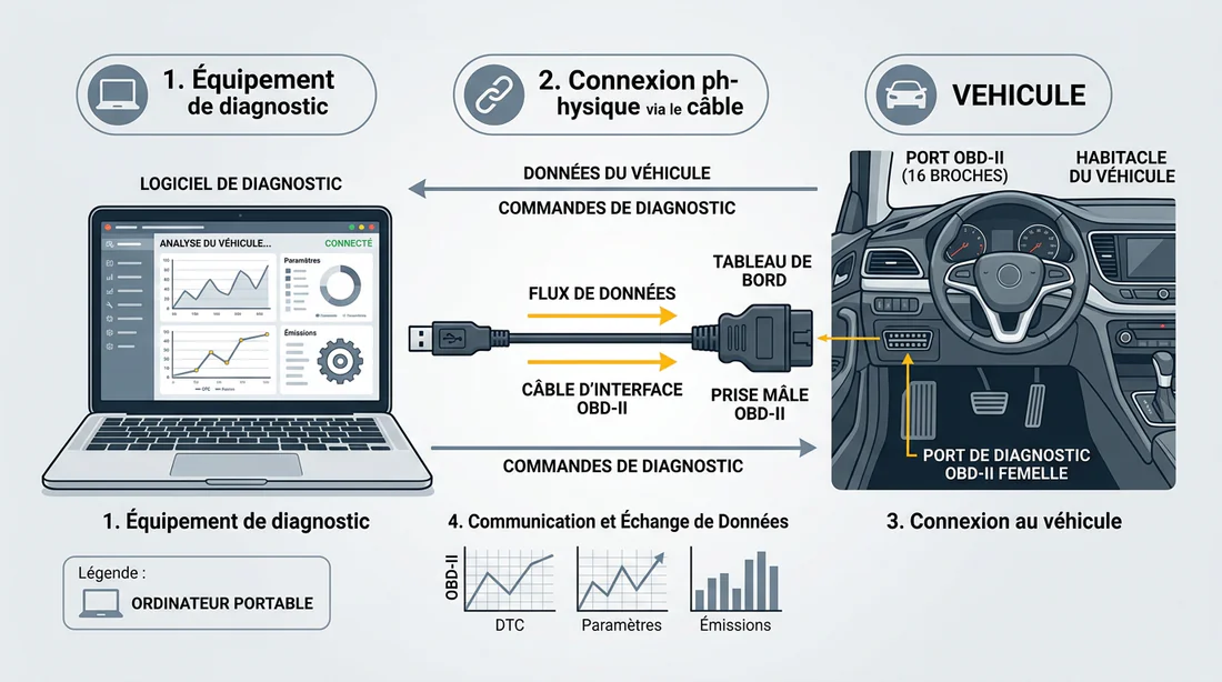 Schéma de connexion diagnostic automobile