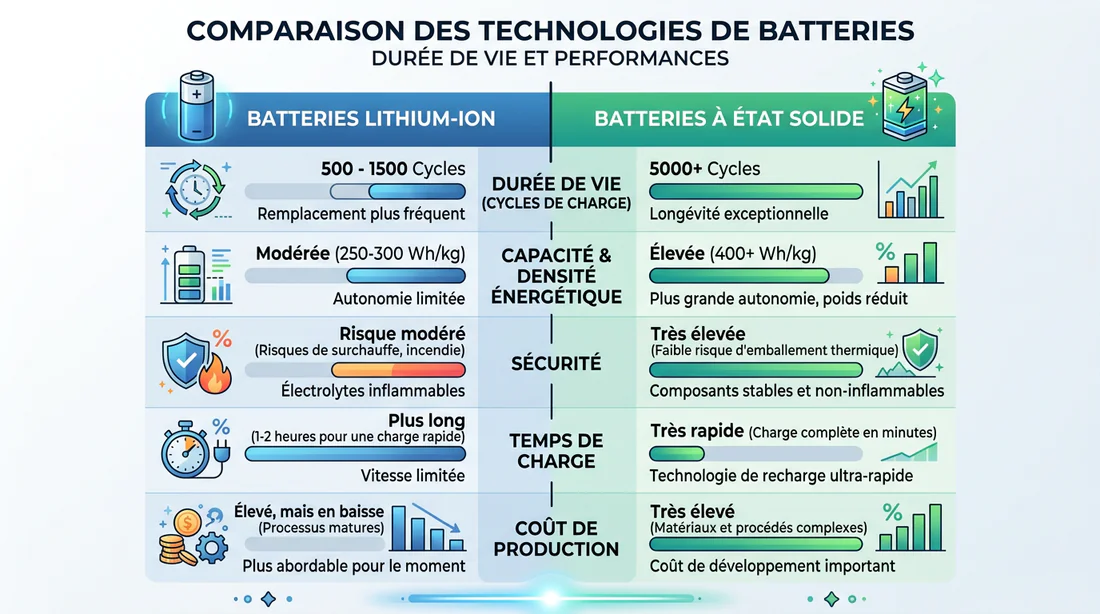 Tableau comparatif des performances de batteries