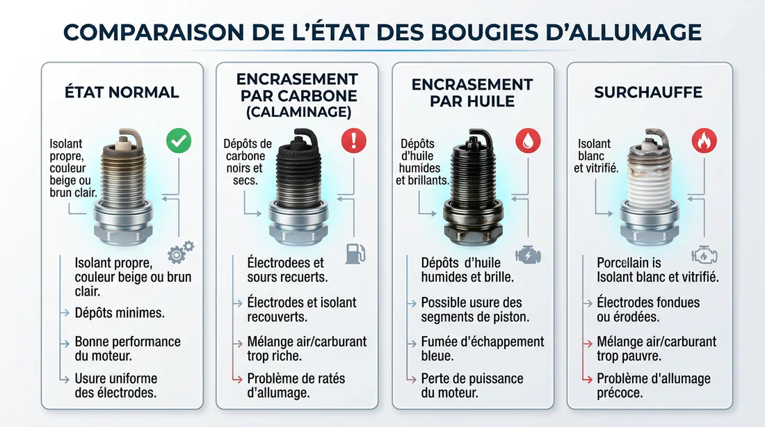 Tableau d'analyse de l'usure des bougies d'allumage