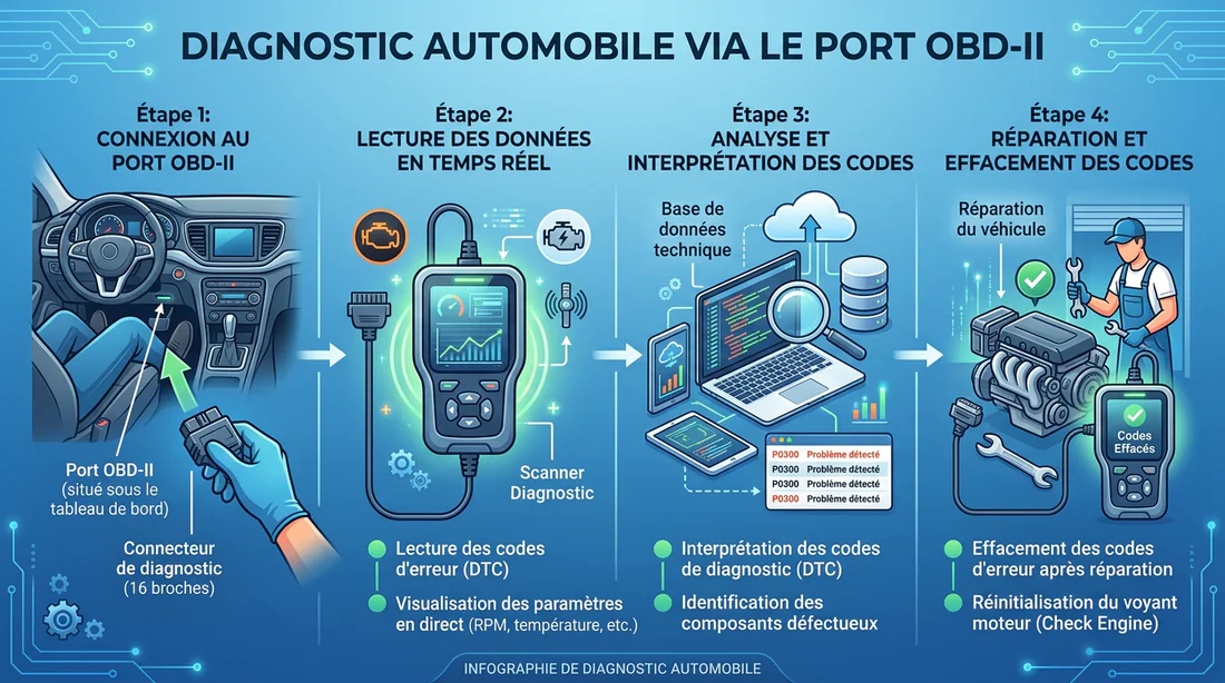 Diagnostic électronique voiture via prise OBD