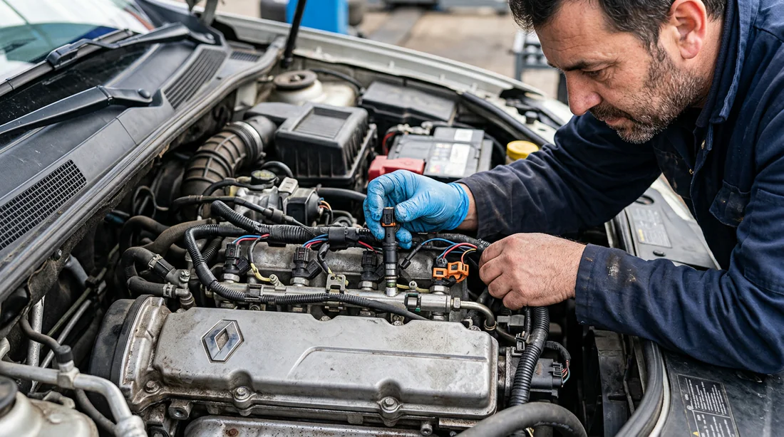 Inspection moteur Renault pour problème d'injection