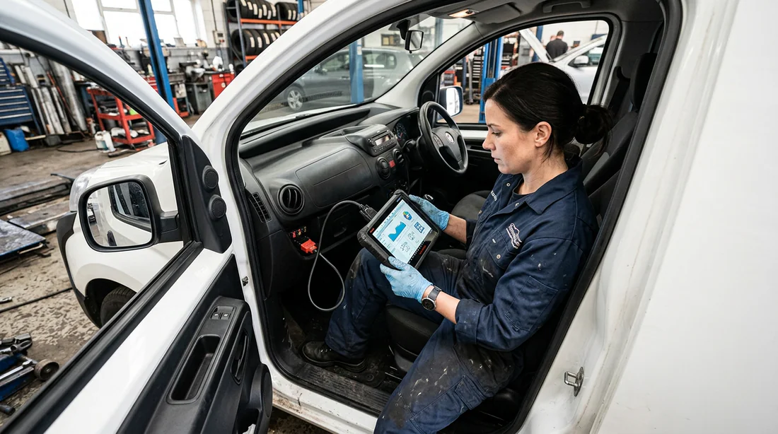 Diagnostic électronique sur Citroën Nemo avec valise