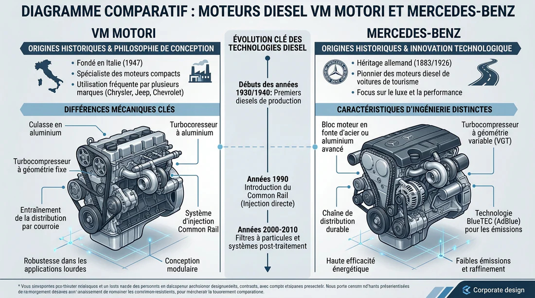 Infographie explicative sur la provenance VM Motori du moteur du Jeep Cherokee KJ