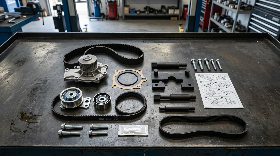 Kit de distribution complet avec pompe à eau et outils de calage pour Audi A3