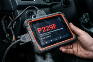Diagnostic OBD2 affichant le code erreur P229F