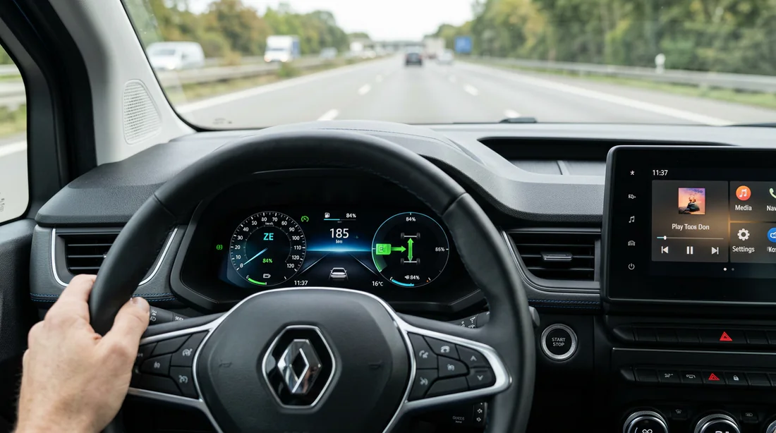 Tableau de bord intérieur du Renault Kangoo ZE électrique